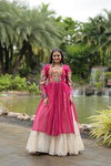 KA 5036 Kora Cotton Navaratri Special Mom Daughter Lehenga Choli Wholesale Shop In Surat